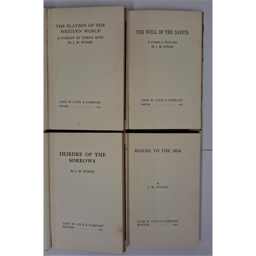 485 - J.M. Synge. Plays. 4 volumes : Riders to The Sea, Deirdre of the Sorrows, The Well of The Saints and... 