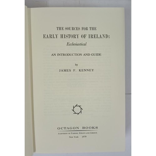 502 - Early Christian Ireland] Kenney, J. F. The Sources for the Early History of Ireland. Ecclesiastical,... 