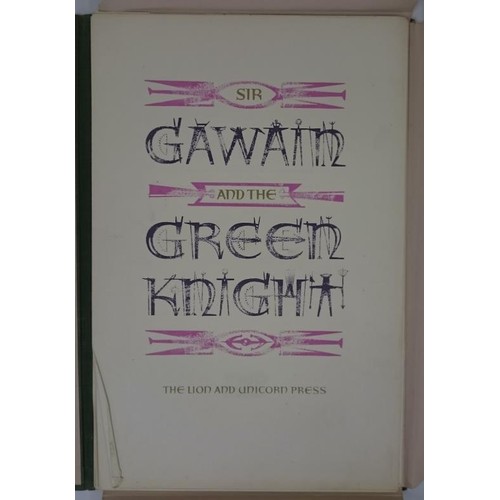 535 - O. Greenwood. (Translator) Sir Gawain and The Green Knight. 1956. Limited edit number 67. Folio. 12 ... 