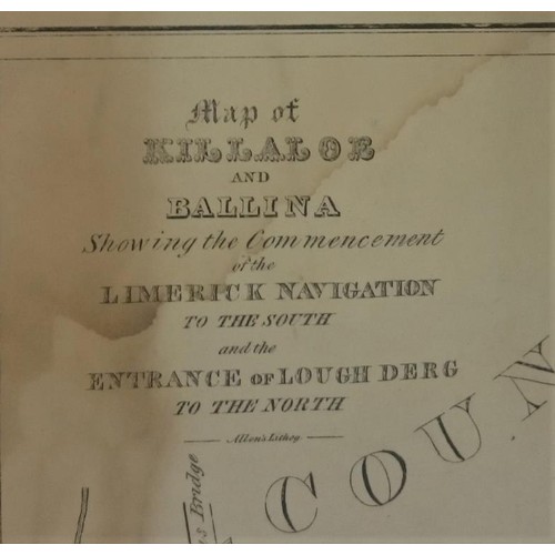 559 - Map of Killaloe. Printed and published for the Irish Inland Steam Navigation Company 1830. Large for... 