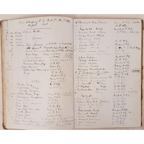 575 - Fitzgerald, Manuscript Inventory of the Silver owned by R. P. and H. M. FitzGerald. Folio volume con... 