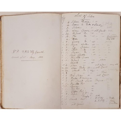 575 - Fitzgerald, Manuscript Inventory of the Silver owned by R. P. and H. M. FitzGerald. Folio volume con... 