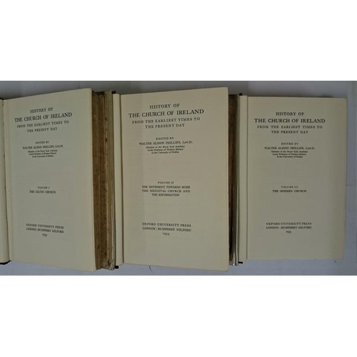 576 - Church of Ireland] Phillips, W. A. (editor) History of the Church of Ireland from the Earliest Times... 