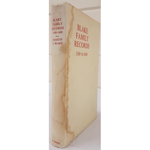 584 - Blake Family Records 1300-1600. First series. Facsimile edition. Printed paper boards.