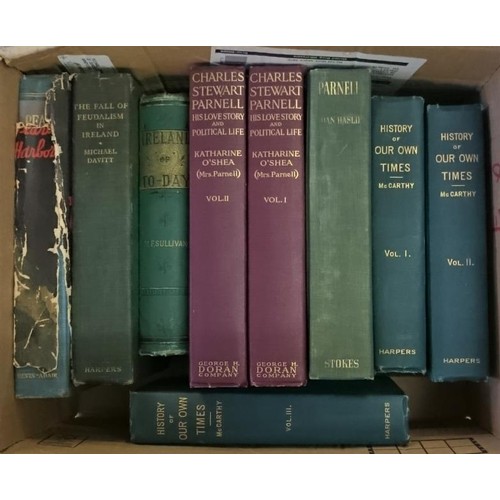 615 - Box of Irish Interest Books including Charles Stewart Parnell-his love story and political life by K... 