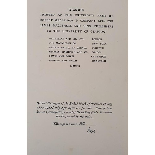 23 - William Strang Catalogue Of His Etched Work 1882-1912 WITH William Strang Supplement To The `Catalog... 