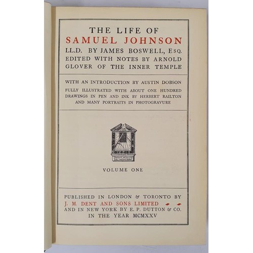 47 - The Life of Samuel Johnson, LL. D. By James Boswell, Esq. Edited with Notes by Arnold Glover of the ... 