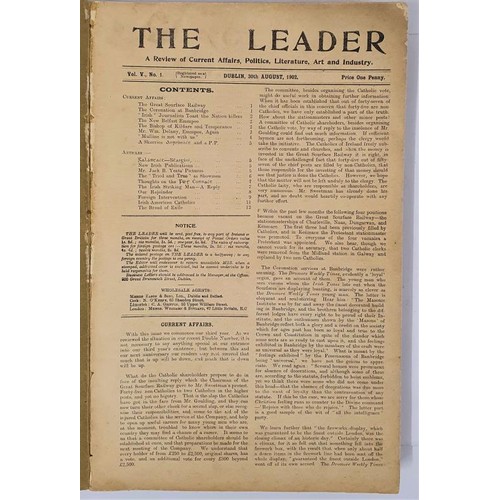 67 - The Leader- A review of current affairs,politics, literature, art and industry. Vol V No 1 30th Aug ... 