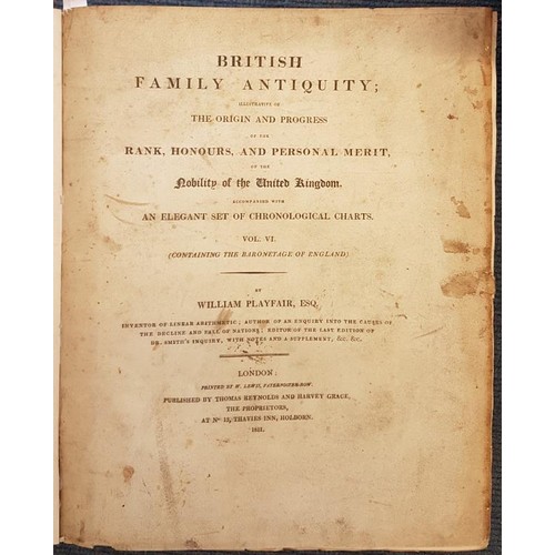 75 - Irish Interest:William Playfair. British Family Antiquity, Illustrative of the Origin and Progress o... 