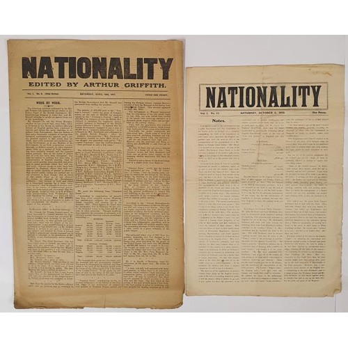 77 - 2 Copies of the Nationality; The United Irishman journal collapsed in 1906 following a libel suit. G... 