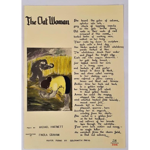 86 - Hartnett, Michael – The Oat Woman. A limited edition broadside and a “Trial Copy” ... 