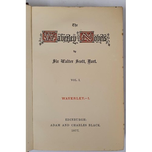 92 - The Waverley Novels in 48 Volumes (missing Vol 31/32 ) by Sir Walter Scott Bart; Published by Adam a... 