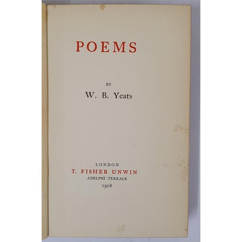 112 - W.B. Yeats. Poems.1908. 1st thus with additions. Very fine binding, contemporary polished blue calf,... 