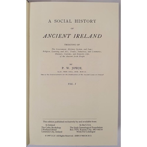 378 - A Social History of Ancient Ireland, Treating of Government, Religion, Law, Art, Trade, Manners and ... 