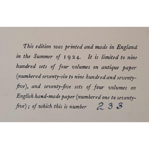 386 - THE COMPLETE WORKS OF WILLIAM WYCHERLEY. ( Montague Summers, Edits.,) Published by Nonesuch Press,, ... 