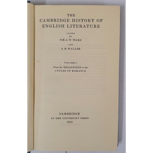 387 - The Cambridge History of English Literature (Full 15 Volume Set) Ward, A. W. ; Waller, A. R. Publish... 