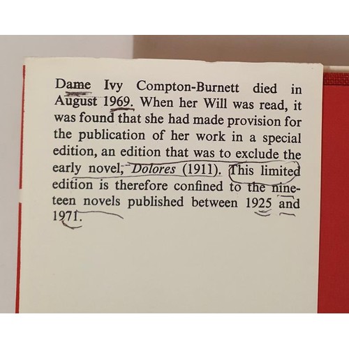 390 - Ivy Compton- Burnett: The Collected Works of Ivy Compton-Burnett, Published by London Victor Gollanc... 