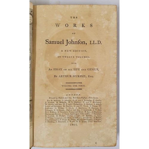 391 - The Works of Samuel Johnson, LL.D. A New Edition in Twelve Volumes with an Essay on His Life and Gen... 