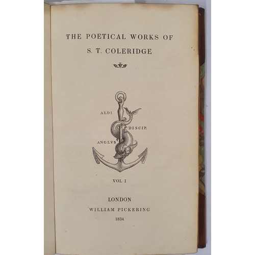 450 - The Poetical Works of S.T. Coleridge in Three Volumes. Published by Pickering 1834. Half Calf