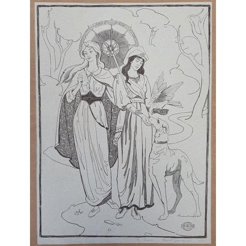 462 - Stewart Carmichael, 12 Drawings done in Lithography, Scottish painter known for his Celtic Revival, ... 