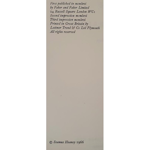 479 - Seamus Heaney. Death of a Naturalist. 1976. First Edition (3rd Imp,) Interesting ephemera. Fine orig... 