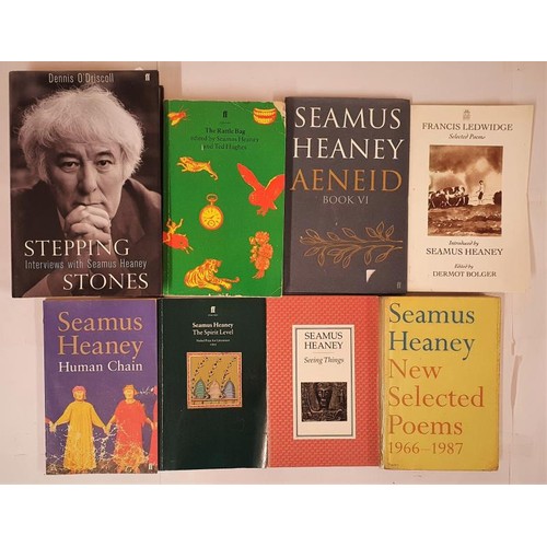 487 - 8 books in relation to Seamus Heaney -Stepping Stones, Aeneid, Human Chain, new selected Poems 1966-... 