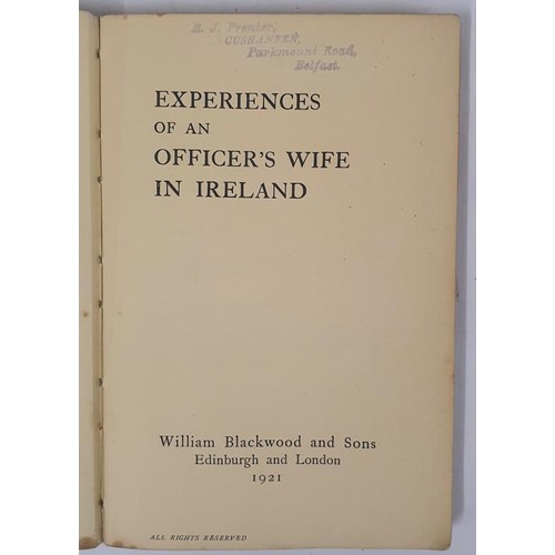 551 - Caroline Woodcock - EXPERIENCES OF AN OFFICER'S WIFE IN IRELAND, published by William Blackwood &... 