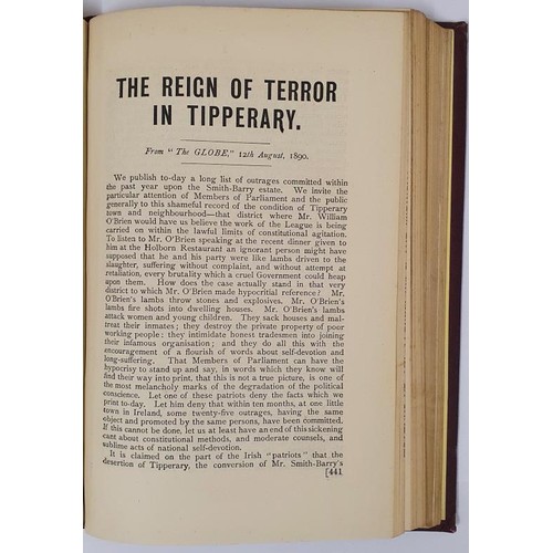 626 - Irish Loyal and Patriotic Union Publications for 1890. Parnell Commission Report ; Methods of the Le... 