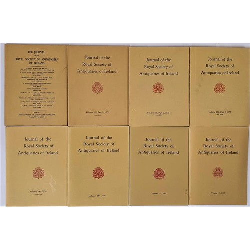 694 - Broken run of The Journal of The Royal Society of Antiquities of Ireland 1969 to 1985. 8 illustrated... 