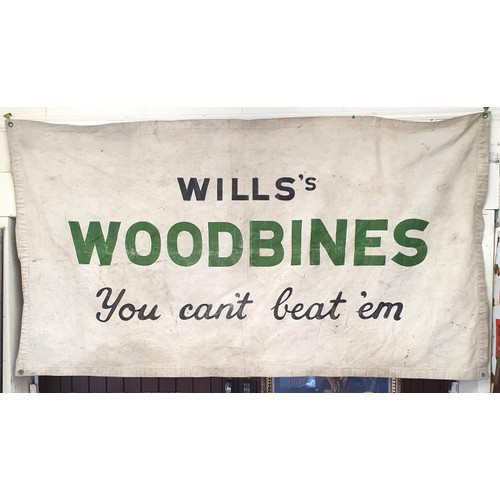 1 - Wills's Woodbine, You Can't Beat'em. Original canvas banner, c.7ft x 4ft. By John Bryant Ltd., Maker... 