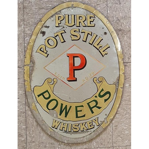 13 - Power's Pure Pot Still Whiskey, Advertising Mirror- Original, 14
