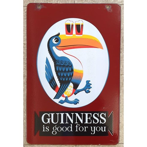 21 - Guinness Is Good For You Toucan, Double Sided Enamel Advertising Sign, c.16 X 24