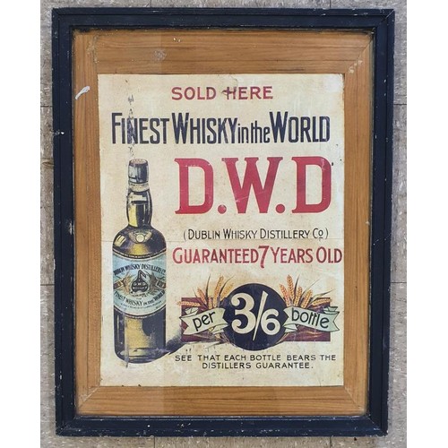24 - D.W.D. (Dublin Whiskey Distillers) Advertising Sign - Original, 22