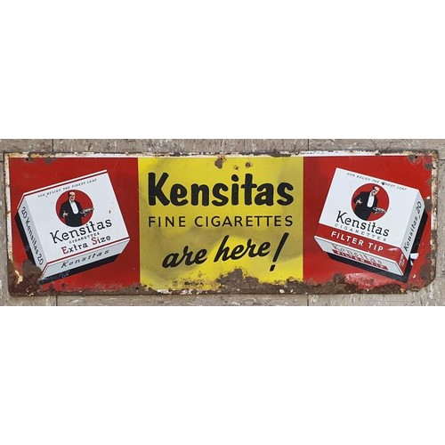 44 - Kensistas Fine Cigarettes Are Here! Advertising Tin Sign - Original, 20