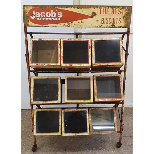 49 - Superb Vintage Jacob's Biscuit Tin Shopkeeper's Stand plus full compliment of tins