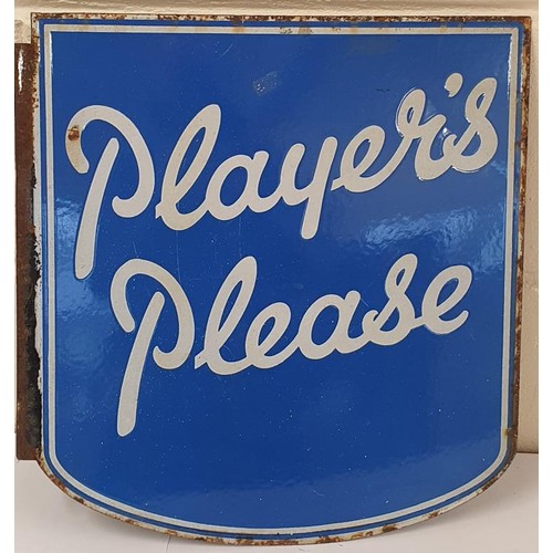 54 - Player's Please Double Sided Enamel Sign, Blue - Original, 16