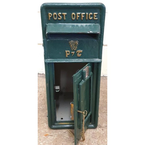 103 - Reproduction P&T Post Office, Post Box, with two keys. c.10in wide, 24in tall