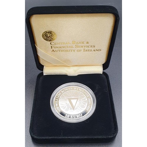 161 - €10 Silver Proof Coin - celebrating William Rowan Hamilton. Issued by the Central Bank in 2005.... 