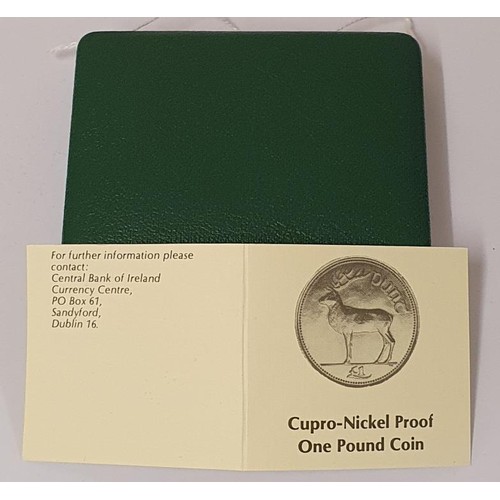 168 - Ireland 1990 Cupro-Nickel Proof One Punt/Pound £1 Coin, in original Central Bank of Ireland Bo... 