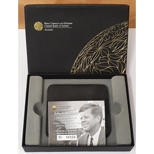 182 - John F Kennedy Gold and Silver Irish Proof Euro Set 2013, Marking the 50th Anniversary of JFK's visi... 