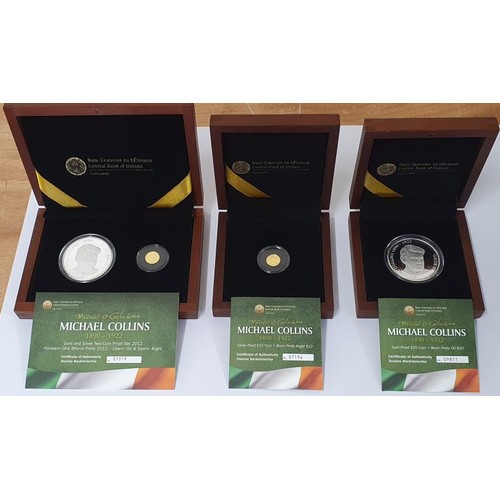 184 - Ireland €10 & €20 Gold & Silver 2012 Michael Collins  Double Proof Coin Set. ... 