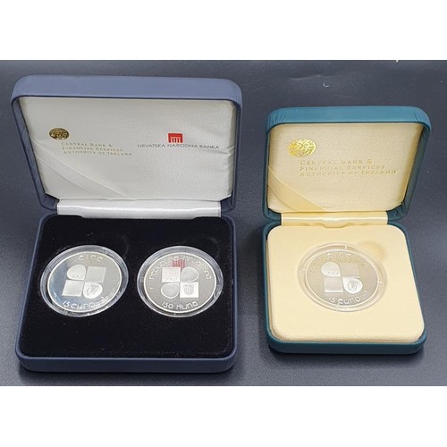 185 - 2007 Ireland & Croatia 2 Coin Ivan Mestrovic Silver Proof Set comprising Ireland 15 Euros & ... 