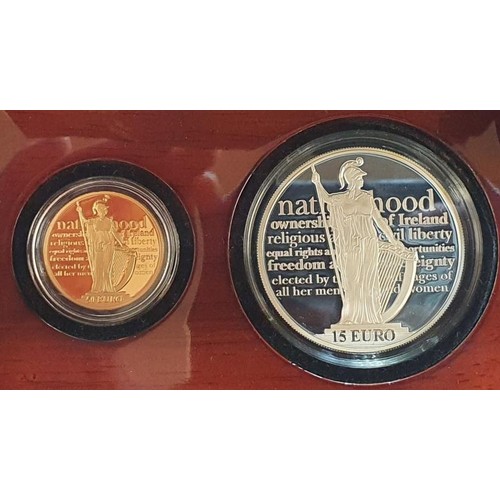 188 - Ireland €50 & €15 Gold & Silver 2016 100th Anniversary of the Proclamation of the ... 