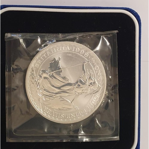 201 - 1999/2000 Royal Mint Millennium 2no. Silver Five Pounds Coins with Case, one with 22ct. gold spray; ... 