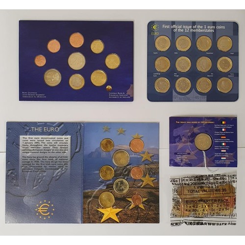 207 - 2002 Uncirculated Euro Coin Set and an Uncirculated First Official Issue of €1 coins from the 1... 