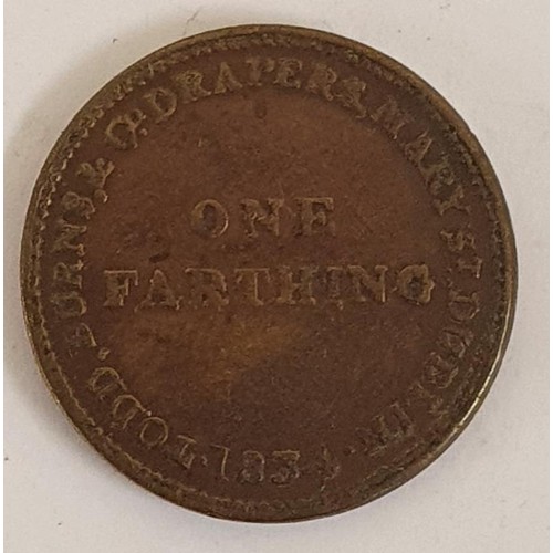 225 - 1 Farthing Token - Todd, Burns & Co., Mary St. Dublin. - W Todd & Co. Drapers Dublin, Cork, ... 