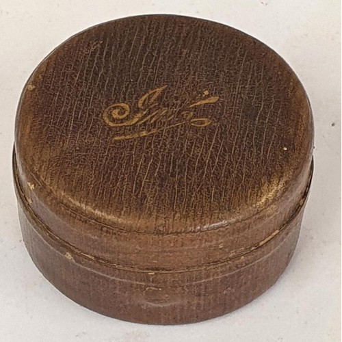 244 - Brass and Leather Cased Travelling Inkwell