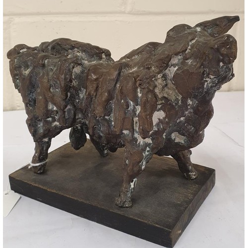 251 - John Behan RHA, b.1938, Bronze Bull, signed John Behan & dated 1975. On a simple softwood base. ... 