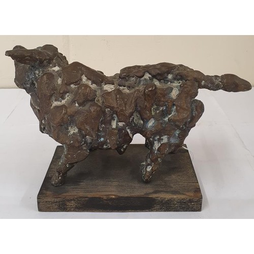 251 - John Behan RHA, b.1938, Bronze Bull, signed John Behan & dated 1975. On a simple softwood base. ... 