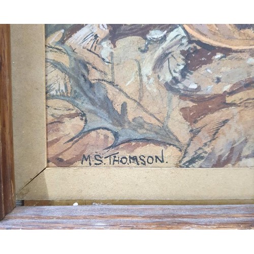 268 - Thomson, Margaret S. Abstract Watercolour Landscape, c.42cm x 51cm. Label to rear reads 